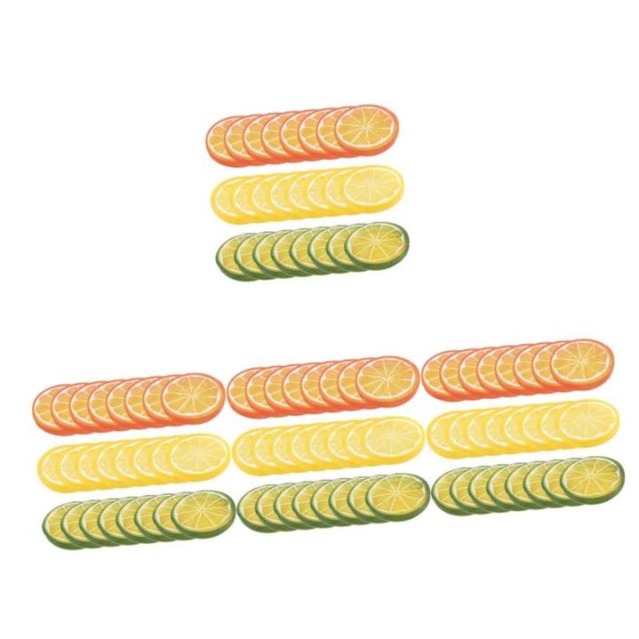 4 Sätze Nachahmung Einer Zitronenscheibe Gefälschte Zitrone Künstliche Zitronen Foto Fälschung Tisch Kalk Simulation Von Zitronenscheiben Zitrone-limetten-Scheibe PVC 24 Stück