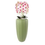 Kunstorchidee cascade bloemenboeket crèmerosa in pot, groen, 125 cm hoog, rubberen bloemen, 5 scheuten, decoratie voor thuiskantoor