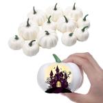 12 stuks kunstpompoenen, decoratieve pompoen, kunstplantset voor Halloween, decoratie, herfstdecoratieset, 6 groot + 6 klein