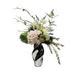 Kunstblumen Leichter Luxus-Esstisch, Florale Kunst – Seidenstoff und Silikon, Schlichter grüner Simulationsblumenstrauß für Wohnzimmer für jeden Anlass