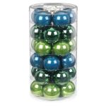 Inge Glazen , mooie van glas, 30 kugen, in doos, kerstboomversiering, kerstboomversiering, kerstboomballen, briljant nachtval, petroleumgroen