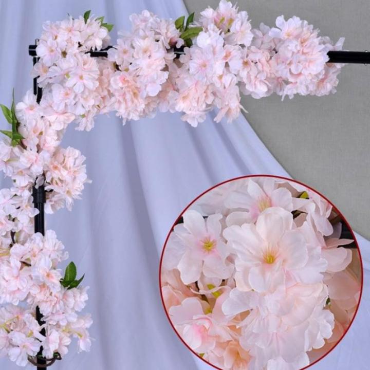 Künstliche Kirschblüten-Rattangirlanden, 10 Stück, Bunte künstliche Sakura-Girlanden, 180 cm, Rattan für Hochzeiten und Heimdekoration