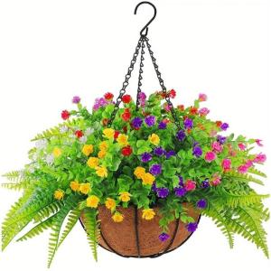 Hängende Blumenpflanze im Korb für Frühlingshochzeitsveranda-Gartenhöfe