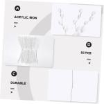 50 Stück Simulierte dreizackige Brautstrauß pflücken Kranzmaterial selber Machen Artificial sztuczne kwiaty Blumenstiel mit Acrylperlen DIY Krone versorgung Eisen Weiß