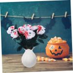 Ceramic Ornaments 10 Stück Augen-Arrangement, Ornamente, künstliche Arrangements, Schwarze künstliche Blumen, Party, Halloween, Stiele, Dekor, emuliertes Polyester Ceramic Ornam