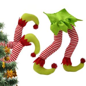 Gevulde kerst-elfpoten, kerstdecoratie-rekwisieten, flanel ivoor in boomdecoratie, kerstfeestversiering voor binnen en buiten