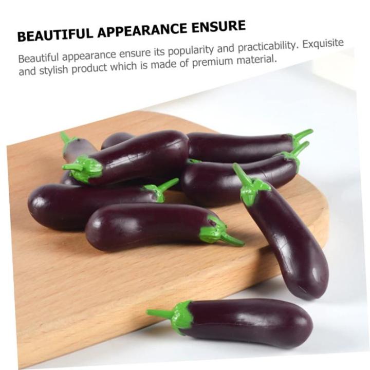 4 Sätze Simulation Aubergine Dekoratives Auberginenmodell Hausmodell-Dekoration Miniatur Aubergine Zarte Miniatur-aubergine Realistisches Miniaturspielzeug Mini-dekor 4 Stück * 4