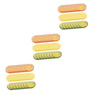 3 Sätze Nachahmung Einer Zitronenscheibe Realistische Zitronenscheiben Simulierte Früchte Zitrone Simulation Zitronenscheibe Tischdekorationen Fruchtmodell Küche PVC 24 Stück *