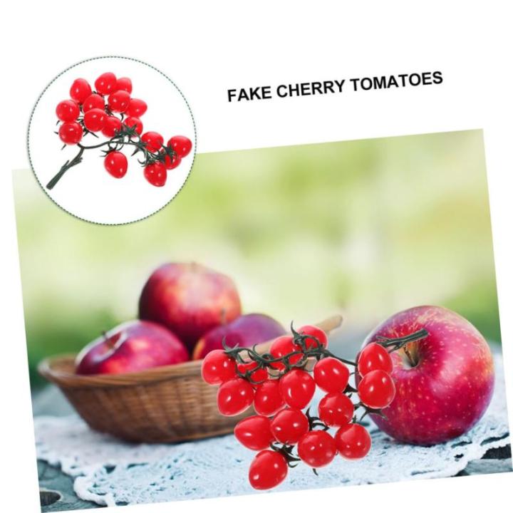 16 Stück Simulierte Kirschtomaten Künstliche Kirschtomaten Heim Fake Obst Requisite Simulationsgemüse Früchte Mini Kirschtomaten Simulationsfrüchte Künstliche Früchte