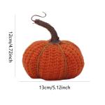 Stoffen pompoen, gebreide pompoen, boerderijdecoratie, rustieke pompoenornament, oogstdankkoen om te versieren als oogstcadeau, 12,7 cm