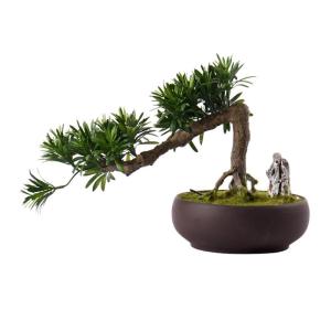 Künstlicher Bonsai-Baum Künstlicher Bonsai-Baum, künstliche Pflanzen, künstlicher grüner Kiefern-Bonsai for den Innenbereich, Bücherregal, Raumdekoration, hoch 30 cm Künstli