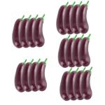 5 Sätze Simulation Aubergine Dekorative Mini-hausdekoration Interessantes Miniaturspielzeug Kdis-Spielzeug Zarte Miniatur-aubergine Kinderspielzeug Mini-Essen PVC 4 Stück * 5