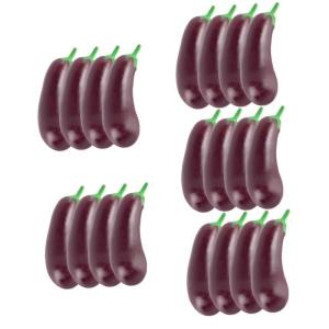 5 Sätze Simulation Aubergine Dekorative Mini-hausdekoration Interessantes Miniaturspielzeug Kdis-Spielzeug Zarte Miniatur-aubergine Kinderspielzeug Mini-Essen PVC 4 Stück * 5