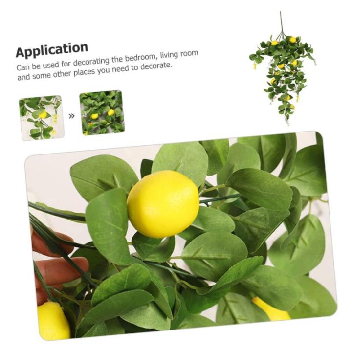 4 Stück Simulation Zitronenrattan Tischgirlande Künstliche Girlande Aus Zitronenblättern Wohnaccessoires Künstliche Gelbe Zitronen Zitronenzweigdekoration Foto Anlage Green Pla