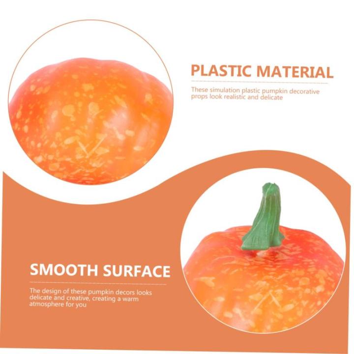 6 Sätze Künstlicher Kürbis Künstliches Kürbisdekor Kürbiskernstück Ernten Halloween-kürbis-Requisite Mini-dekor Herbstdeko Lebhafter Kürbis Kürbis-dekor Yellow Plastik 10