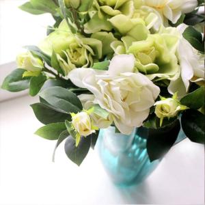 1 Stück elegante künstliche Gardenie Blumengesteck Hauspflanzen Büro Zuhause Dekoration Handwerk Weiß