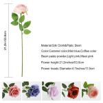 10 stuks kunstmatige zijden roos bloemen enkele stengel neprozen bloemen voor thuis feest bruiloft boeket (vlees roze)