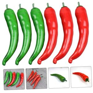 5 Sätze Simuliertes Pepper-Modell Wohnungsdeko Hausdeko Art Paprika Simulation Lebensechter Pfeffer Polyfoam-Paprika-Modell Food-Modell Pfeffer-Modell Poly-Drache 6 Stück * 5