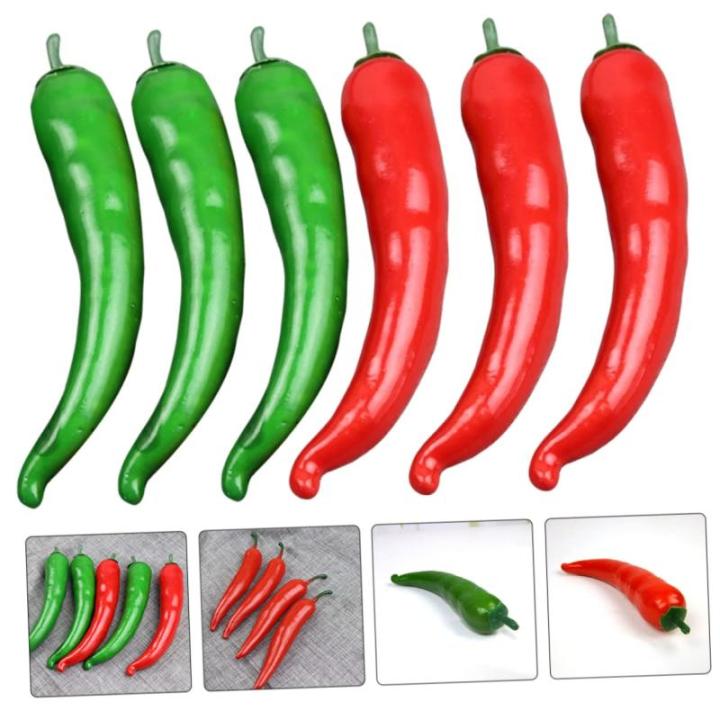 5 Sätze Simuliertes Pepper-Modell Wohnungsdeko Hausdeko Art Paprika Simulation Lebensechter Pfeffer Polyfoam-Paprika-Modell Food-Modell Pfeffer-Modell Poly-Drache 6 Stück * 5