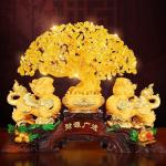 Kristallbaum Citrine Ornament Fortune Tree Lucky Pixiu Ornament Store Company Büro Wohnzimmer Wohnzimmer Desktop Oramentkristall Ornamente Kristall-Feng-Shui-Baum (Size : M)