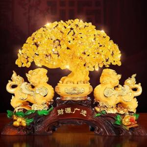 Kristallbaum Citrine Ornament Fortune Tree Lucky Pixiu Ornament Store Company Büro Wohnzimmer Wohnzimmer Desktop Oramentkristall Ornamente Kristall-Feng-Shui-Baum (Size : M)