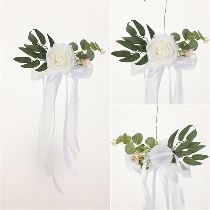 Künstliche Stuhllehne, Blumenarrangement, mehrfarbig, für den Außenbereich, Hochzeit, Stuhl, Dekoration, Hochzeitsdekoration