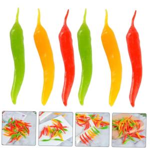 24St Künstlicher Pfeffer aussendeko makramee Outdoor Outdoor-Dekoration künstliche Chilischoten Chili-Pfeffer-Verzierung Fotografie Obstschmuck gefälschter Gemüsepfeffer PVC