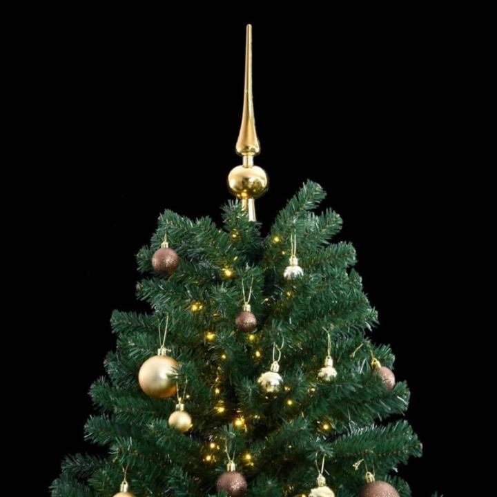 Christbaum Beleuchtet Tannenbaum Kunstbaum mit 8 Beleuchtungsmodi,Weihnachtsdeko Dekobaum Künstlicher Weihnachtsbaum Klappbar 300 LEDs & Kugeln 180 cm