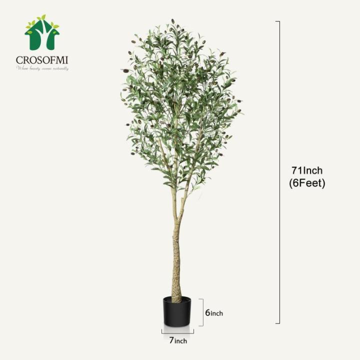 Künstliche Olivenbaum Pflanzen 180cm Fake Tropische Plastik Pflanze Perfekte Große Pflanzen im Topf für Indoor Outdoor Haus Büro Garten Moderne Dekoration Housewarming Geschenk
