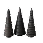 Houten decoratieve dennenbomen set van 3 15 cm om neer te zetten - zwart - kerstboomfiguur van grenen voor winterdecoratie - kerstboomdecoratie standaard tafeldecoratie raamdecorat