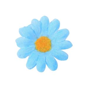 100 stuks Gerbera Daisy , stof, bloemen, koppen voor doe-het-zelf, bruiloft, knutselen, decoratie, handwerk (lichtblauw)