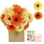 4 bundels van 20 hoofden kunstmatige madeliefjes bloemen, 2 kleuren zijden gerbera madeliefjes bloemen realistische kunstbloem voor thuiskantoor feest bruiloft middelpunt decoratie