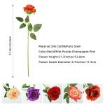 10 stuks kunstmatige rozenbruine bloemen, realistisch boeket, neprozen met enkele steel voor thuis, feest, bruiloft, boeket (verbrand oranje)