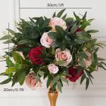Rosa Rot Rose Grün Blätter Blume Ball Hochzeit Tisch Centerpices Dekor Blumenarrangement Event Requisiten Fenster Display (30cm/11.8in)