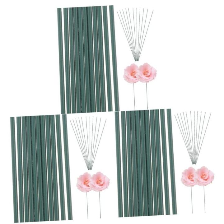 3 Sätze Blütenstiel Kunstblumen Gesteck Stielkasserolle Blumenversorgung Künstliche Blumenstange Blumenstab Für Party Gefälschte Blumenunterstützung Eisendraht Green 11 Stüc