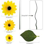 Kunstzonnebloemen, 20 stuks, zijden , gele bloemen, herfstbloemen voor bloemstuk, bruiloftsboeket, tafeldecoratie, thuis, tuin, feest, herfstdecoratie