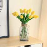 20 stuks PU Real Touch Latex Kunstmatige tulpen neptulpen bloemen boeketten bloemenarrangement voor huis kamer bruiloftsboeket middenstuk, geel