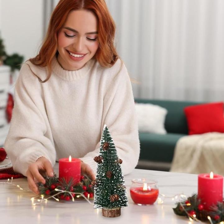 künstlicher Weihnachtsbaum Mini Tannenbaum kleine Miniatur Tanne Miniatur Weihnachtsbaum Zeder Weihnachtsbaum grüner Weihnachtsbaum künstlicher Baum Tannenbaum mit Schnee für W