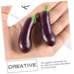 2 Sätze Simulation Aubergine Dekoratives Auberginenmodell Hausmodell-Dekoration Miniatur Aubergine Interessantes Miniaturspielzeug Miniatur-auberginen Für Kinder PVC 4 Stück * 2