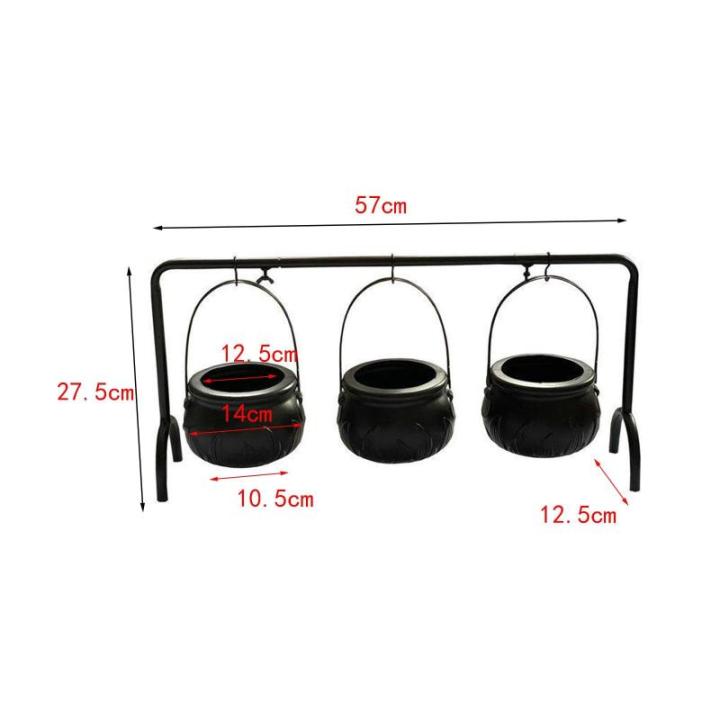 Hexeneimer-Ornament, Hexenglas, dekorativer Ornament-Süßigkeitseimer, Geschirreimer für Halloween, Schwarze Flamme