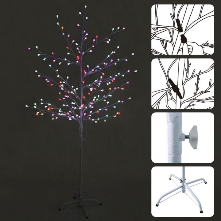 CushHom Led-lichtboom voor binnen en buiten, voor binnen en buiten, kleurrijk licht, lichtdecoratie, IP44, 180 cm, 200 leds
