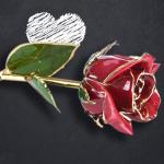 24K Gold Rose Blume vergoldet konservierte Blumen Ornamente Geschenk für Valentinstag