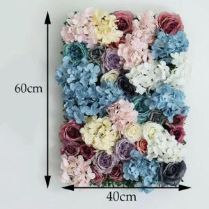 Blumen-Wandpaneel-Set, Künstlicher Wandblumen-Hintergrund, 61 X 40,6 cm, 3D-Seiden-Hortensien-Rosen-Blumenpaneel Für Fotohintergrund, Zuhause, Party, Hochzeit, Hintergrund(4PCS)