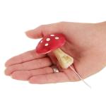 4 x vliegenzwammen - kunstmatige paddenstoelen om in kransen en bloemstukken te steken - spons als leuke herfstdecoratie - kunstpaddenstoelen