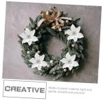 15St Weihnachtsblume Hohle Weihnachtssternblume Künstliche Blumen des Weihnachtssterns künstliche blüten Artificial Simulationsblume Weihnachtsbaumblume Plastik Silver