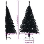 Kunstkerstboom met standaard, hoge kunstkerstboom, 120 cm hoog, kerstdecoratie van pvc en staal, zwart