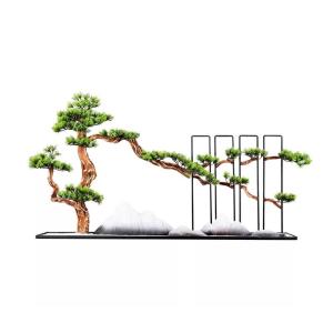 Künstlicher Bonsai-Baum Künstlicher Bonsai-Baum, 43,3 Zoll groß, grün, Simulation Willkommens-Kiefer-Bonsai-Baum, Innen-Desktop-Dekoration, Simulationspflanze, gefälschter Bau