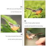 A1-12 stuks Robijn Kunstmatige roodborstjesvogel om vast te klemmen, rode kardinaal, kerstboomdecoratie, vogelknutselsets voor boom, huis, tuin, feestdecoraties buiten