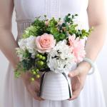 Kunstblumen Künstliche Blumen im Topf, Kunstblumen-Arrangement mit Keramikvase für Zuhause, Büro, Küche, Schlafzimmer, Hochzeitsdekoration für jeden Anlass