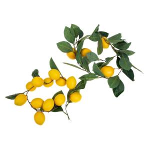10 STK Simulation Zitronenrattan Gelbe Girlande Künstliche Blumengirlande Sommerdekoration Frühlingsdeko Grüne Girlandenhochzeit Zitronendekoration Für Die Küche Yellow Plasti